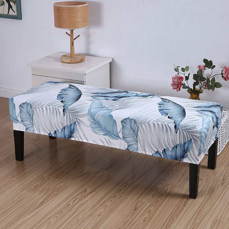 Bankhoes met blauw blad 